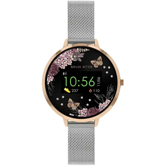 REFLEX ACTIVE Series 03 Smartwatch Pink Garden Silver Bracelet RA03-4037
