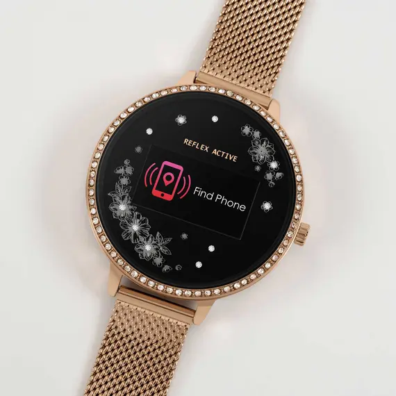 REFLEX ACTIVE Series 03 Smartwatch Floral Stone Set Rose Gold Bracelet RA03-4042, image 6
