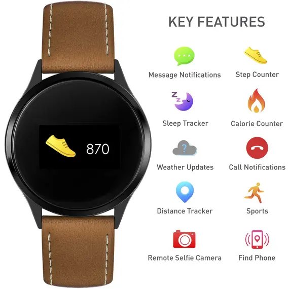 REFLEX ACTIVE Series 04 Smartwatch Tan Strap RA04-1000, image 5
