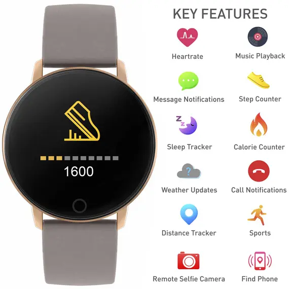 REFLEX ACTIVE Series 05 Smartwatch Taupe Strap RA05-2034, image 5