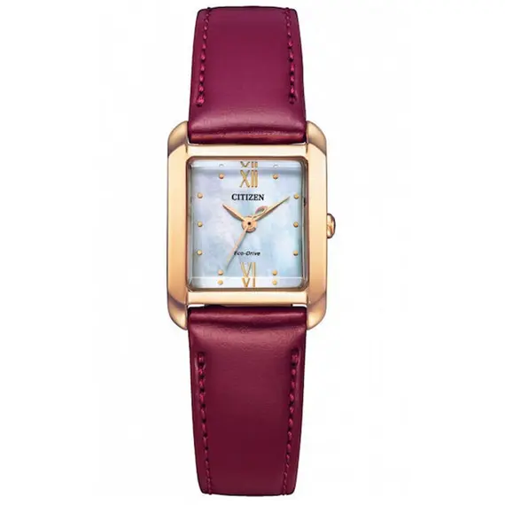 CITIZEN L Eco-Drive Elegance With Extra Burgundy Ecopet Leather Strap EW5593-64D, image 2
