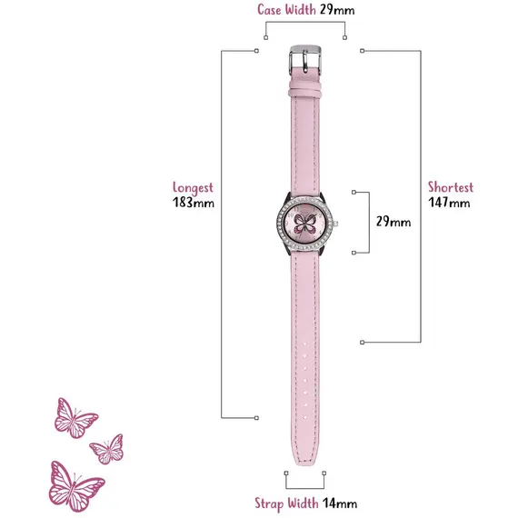 TIKKERS Girls Pink Strap Stone Set AKG-008, image 2