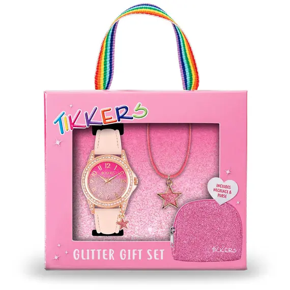 TIKKERS Girls Pink Strap Glitter Set ATK1062, image 3