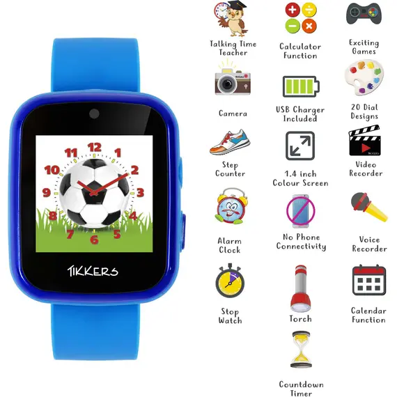 TIKKERS Interactive Smartwatch Blue Strap ATK1084BLU, image 4