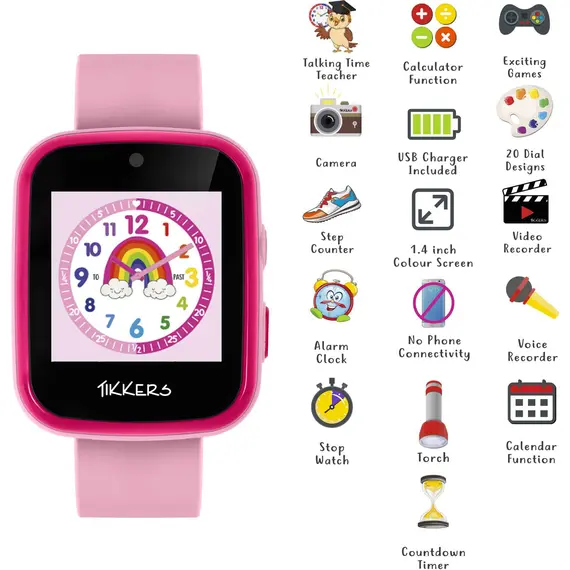 TIKKERS Interactive Smartwatch Pink Strap ATK1084PNK, image 4