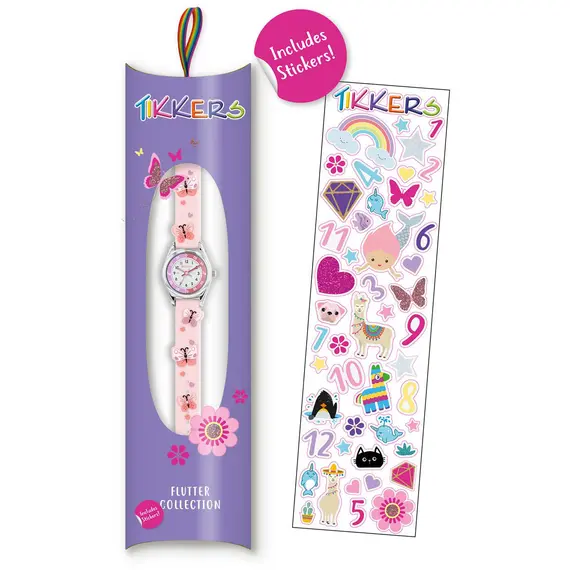 TIKKERS Girls Pink Strap Butterfly Time Teacher Set TK0206, image 2