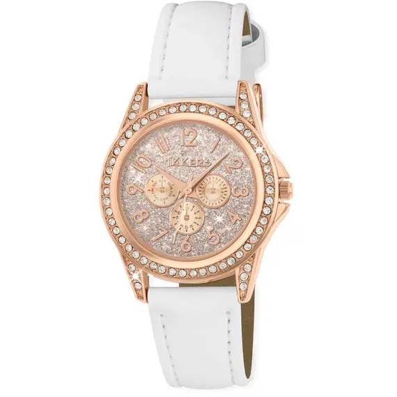 TIKKERS Girls White Strap Stone Set TK0129