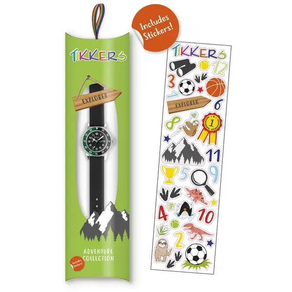 TIKKERS Boys Black Strap Time Teacher TK0139, image 3