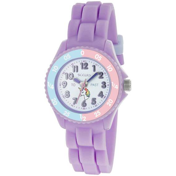 TIKKERS Girls Purple Strap Time Teacher TK0147