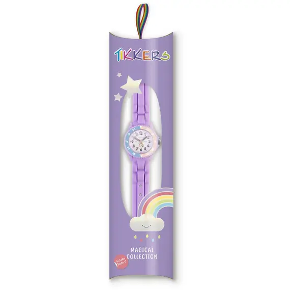 TIKKERS Girls Purple Strap Time Teacher TK0147, image 2