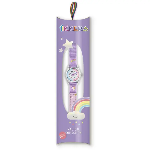 TIKKERS Girls Purple Strap Unicorn Set Με Αυτοκόλλητα TK0148, image 2