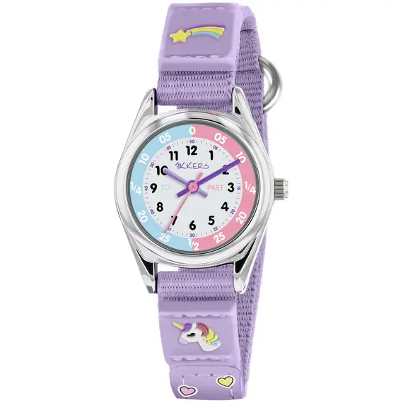 TIKKERS Girls Purple Strap Unicorn Set Με Αυτοκόλλητα TK0148