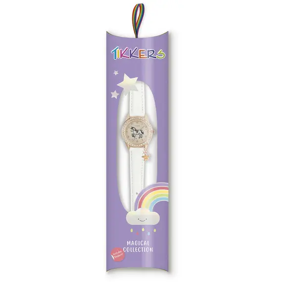 TIKKERS Girls White Strap Unicorn Stone Set TK0171, image 3