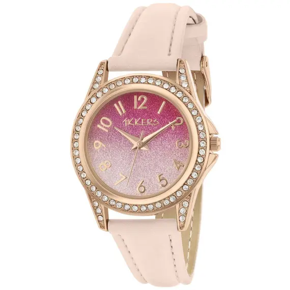 TIKKERS Girls Light Pink Strap Glitter Stone Set TK0176