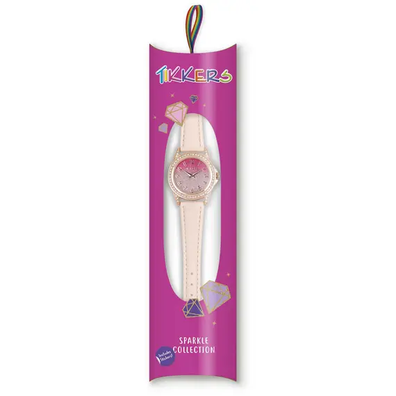 TIKKERS Girls Light Pink Strap Glitter Stone Set TK0176, image 3
