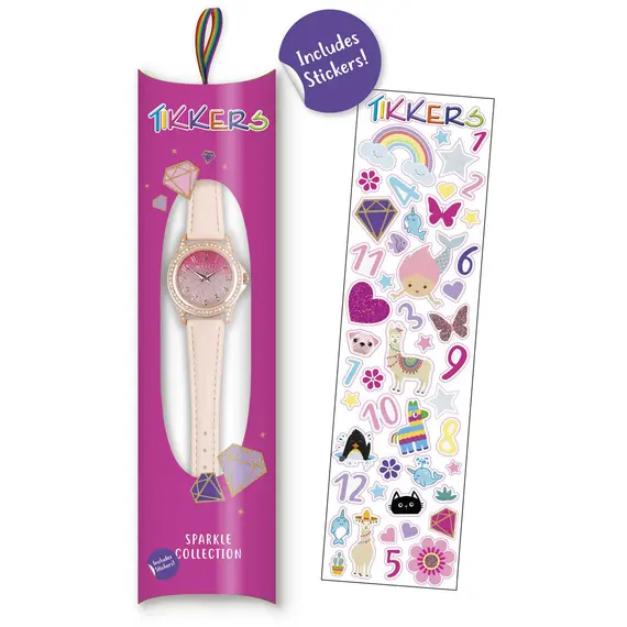 TIKKERS Girls Light Pink Strap Glitter Stone Set TK0176, image 4
