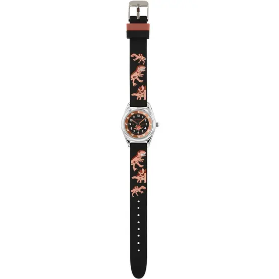 TIKKERS Boys Black Strap Dinosaur Motif Set Με Αυτοκόλλητα TK0185, image 2