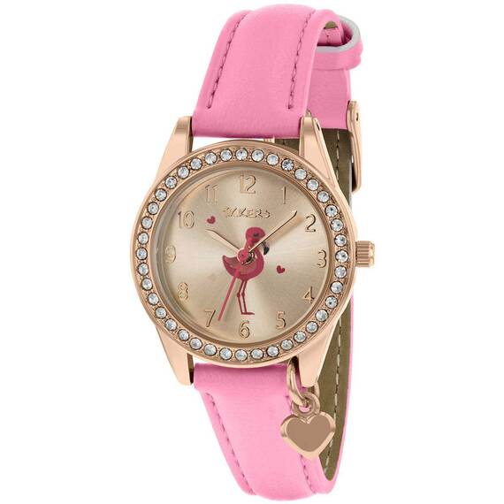 TIKKERS Girls Pink Strap Heart Charm Set TK0188