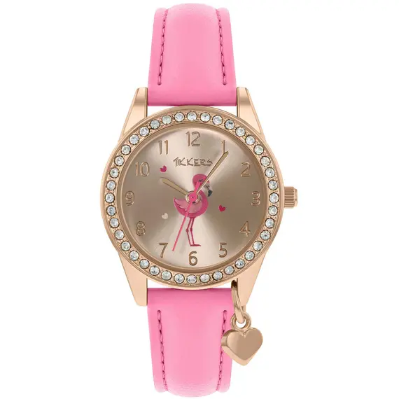TIKKERS Girls Pink Strap Heart Charm Set TK0188, image 3
