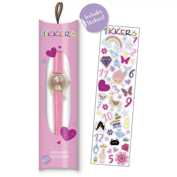 TIKKERS Girls Pink Strap Heart Charm Set TK0188, image 5