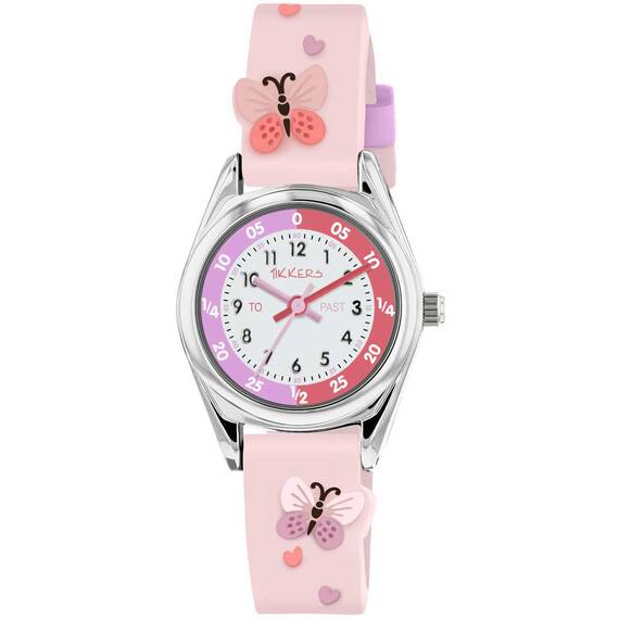 TIKKERS Girls Pink Strap Butterfly Time Teacher Set TK0206