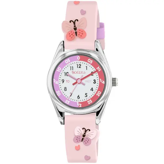 TIKKERS Girls Pink Strap Butterfly Time Teacher Set TK0206