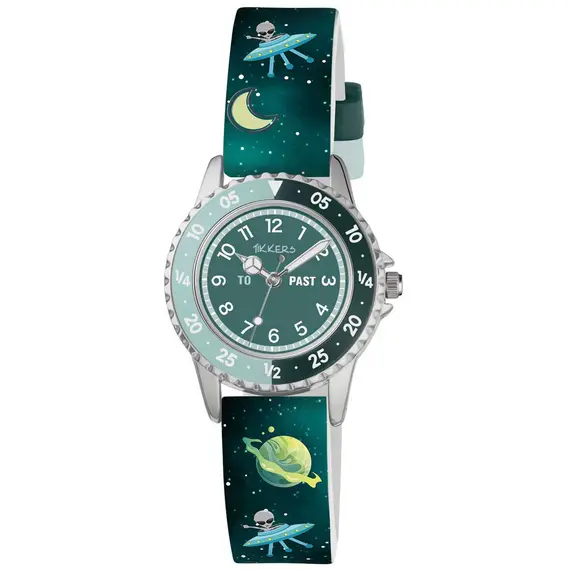 TIKKERS Boys Green Strap Space Time Teacher Set TK0210