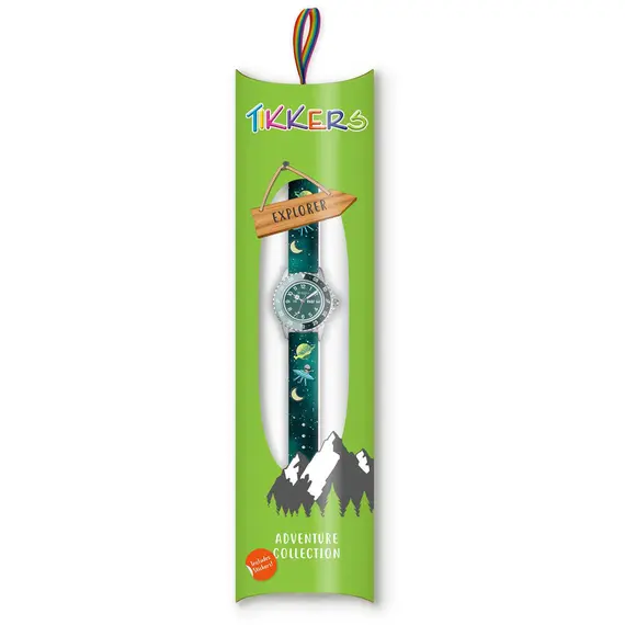 TIKKERS Boys Green Strap Space Time Teacher Set TK0210, image 3