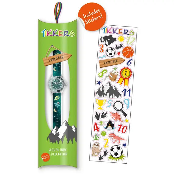 TIKKERS Boys Green Strap Space Time Teacher Set TK0210, image 4