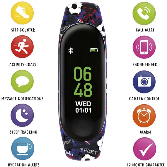 TIKKERS Series 1 Smartwatch Black Football Print Strap TKS01-0006, image 2