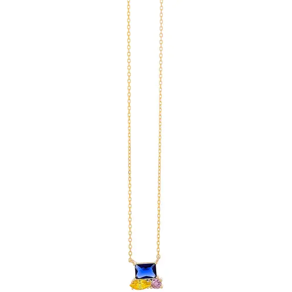 PRINCESILVERO Κολιέ Χρυσό Από Ασήμι 925 Με Ζιργκόν 45cm 2ZK-KD103-3O