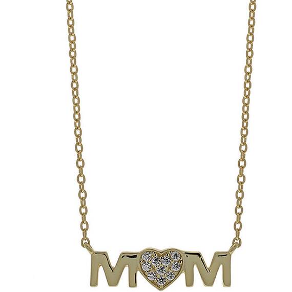 PRINCESILVERO Κολιέ Χρυσό Mom Από Ασήμι 925 Με Ζιργκόν 45cm 8TA-KD011-3