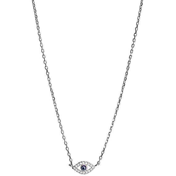 PRINCESILVERO Κολιέ Ματάκι Από Ασήμι 925 Με Ζιργκόν 45cm 9B-KD047-1