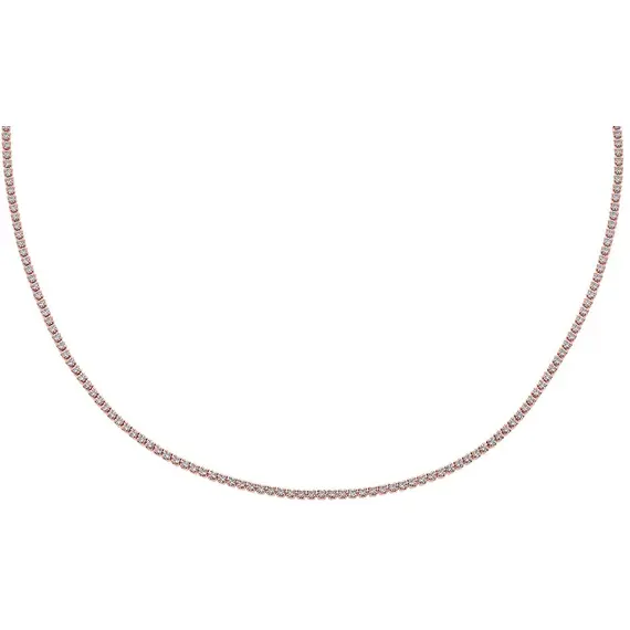 PRINCESILVERO Κολιέ Ροζ Χρυσό Από Ασήμι 925 Με Ζιργκόν 45cm 9O-KD001-2