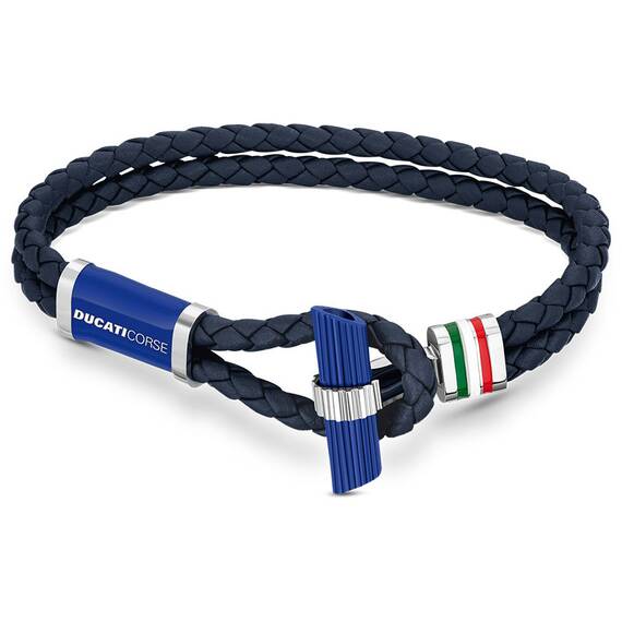 DUCATI Collezione T Leather Stainless Steel Bracelet DTAGB2136810