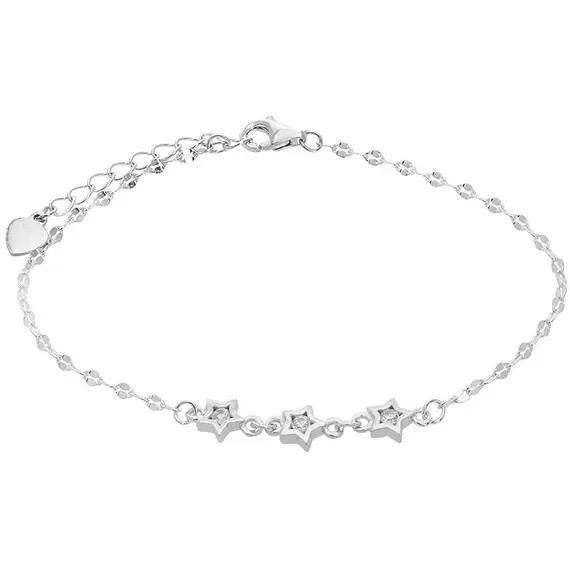 PRINCESILVERO Βραχιόλι 3 Αστεράκια Από Ασήμι 925 Με Ζιργκόν 15cm-18cm 2A-BR410-1