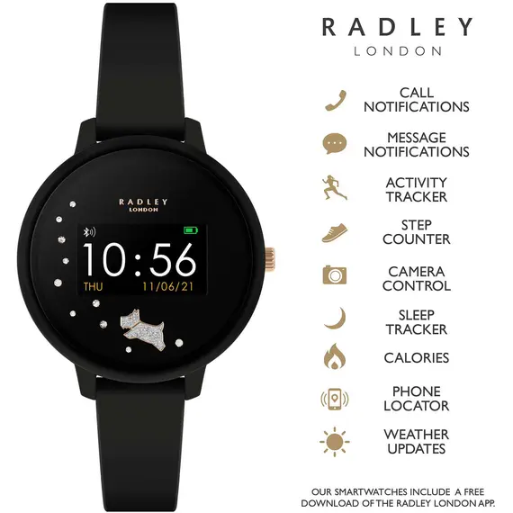 RADLEY LONDON Series 03 Smartwatch Dog Black Silicone RYS03-2026, image 2