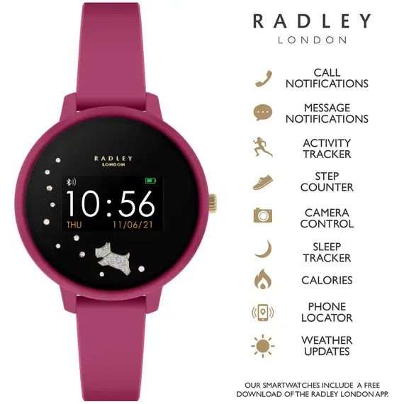 RADLEY LONDON Series 03 Smartwatch Dog Fuchsia Silicone RYS03-2030, image 2