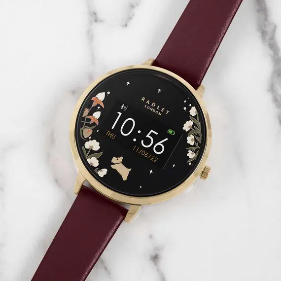RADLEY LONDON Series 03 Smartwatch Dog Gold and Burgundy Leather RYS03-2054, image 4