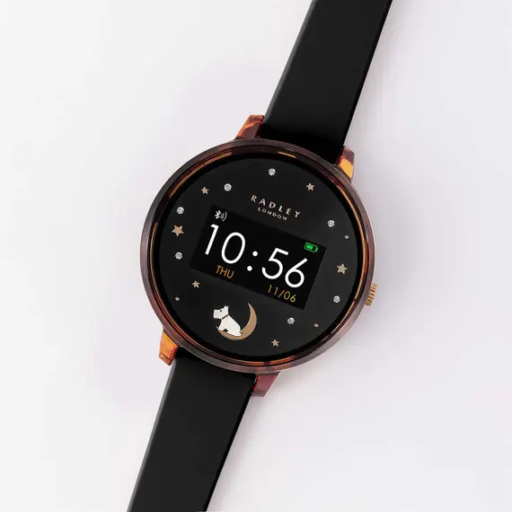 RADLEY LONDON Series 03 Smartwatch Dog Tortoise Black Silicone RYS03-2094, image 2