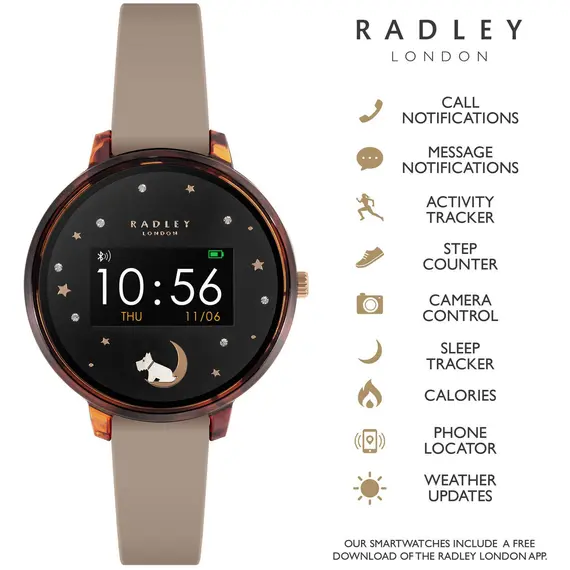 RADLEY LONDON Series 03 Smartwatch Dog Tortoise Grey Silicone RYS03-2096, image 3