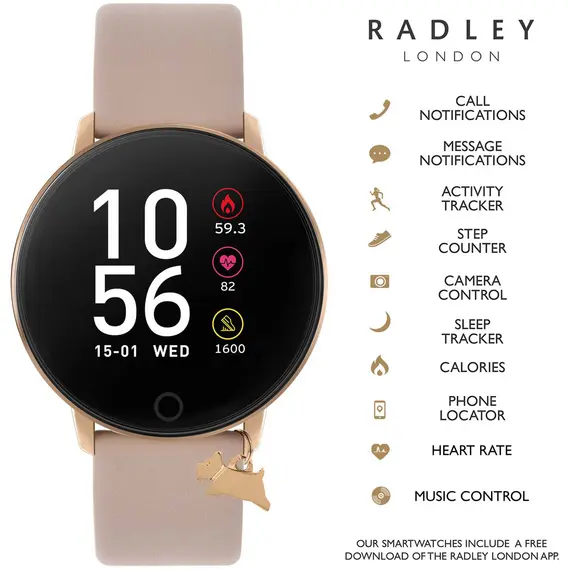 RADLEY LONDON Series 05 Smartwatch With Charm Rose Gold and Nude Leather RYS05-2100-INΤ, image 3