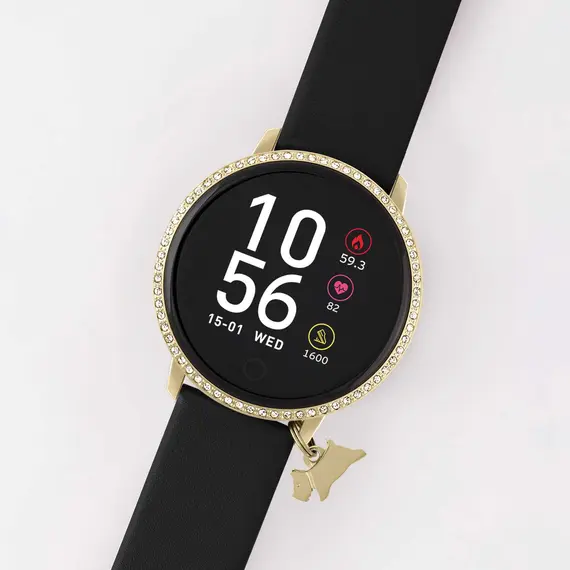 RADLEY LONDON Series 05 Smartwatch With Charm Gold and Black Leather RYS05-2104-INΤ, image 2