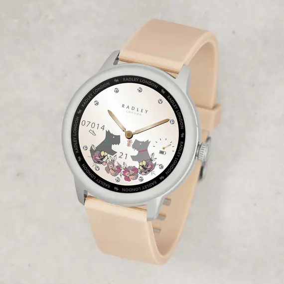 RADLEY LONDON Series 07 Smartwatch Silver and Black-Beige Silicone RYS07-2067-SET, image 5