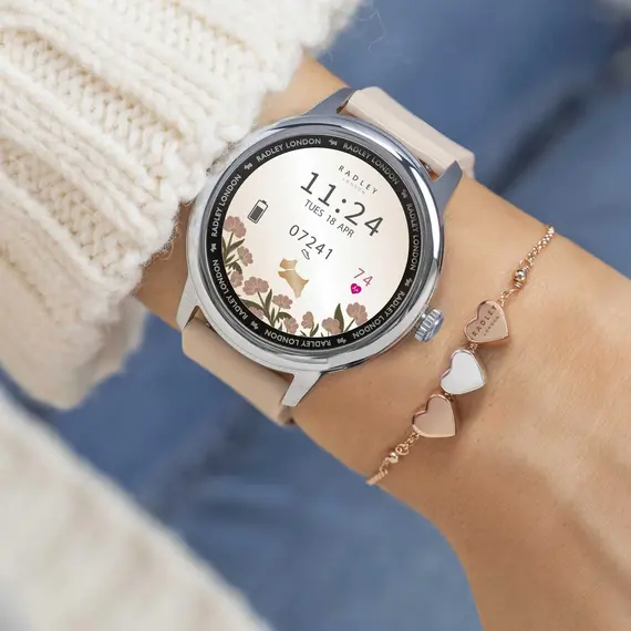 RADLEY LONDON Series 07 Smartwatch Silver and Black-Beige Silicone RYS07-2067-SET, image 6