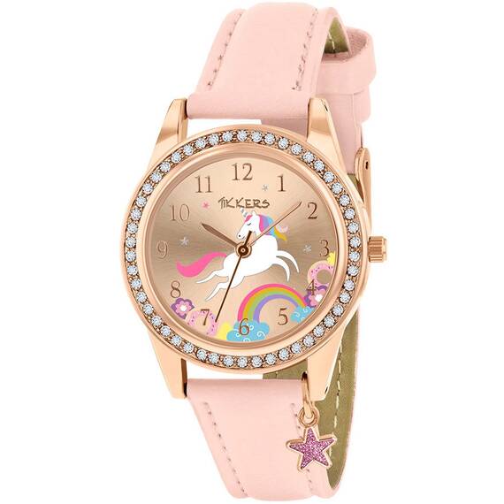 TIKKERS Girls Pink Strap Star Charm Stone Set TK0201