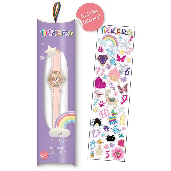 TIKKERS Girls Pink Strap Star Charm Stone Set TK0201, image 2