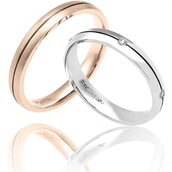 FACADORO Wedding Ring With Pattern Gold K14 WR-08G, image 2