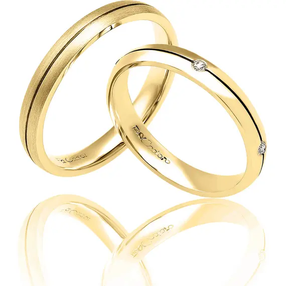 FACADORO Wedding Ring With Pattern Gold K14 WR-08G