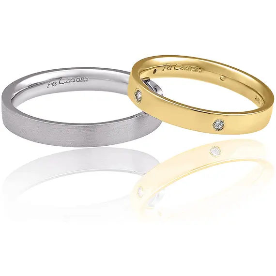FACADORO Wedding Ring With Pattern Gold K14 WR-11WG